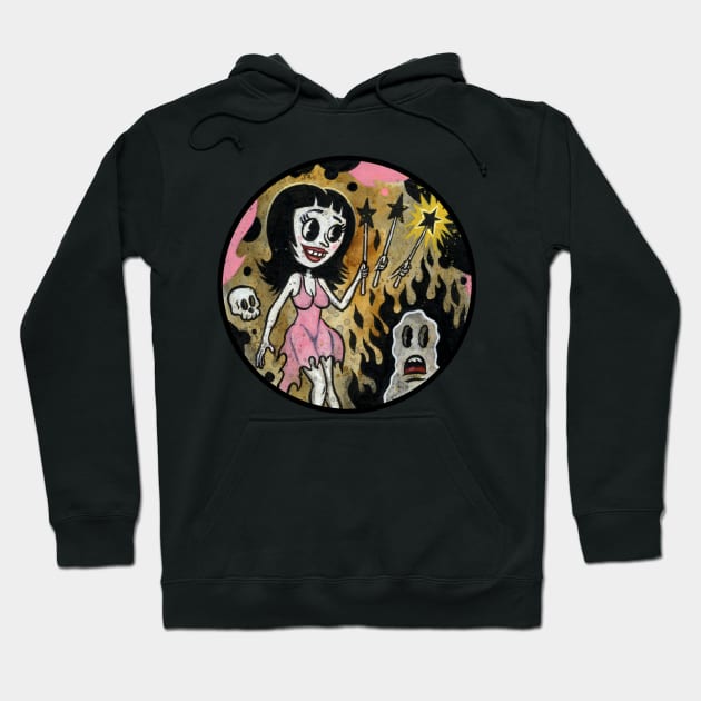 Molly and the Wand A Vintage Creepy  Rubber Hose cartoon Graphic Hoodie by AtomicMadhouse